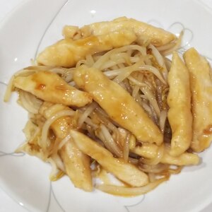 節約おかず♪細切り鷄むね肉ともやしのオイスター炒め